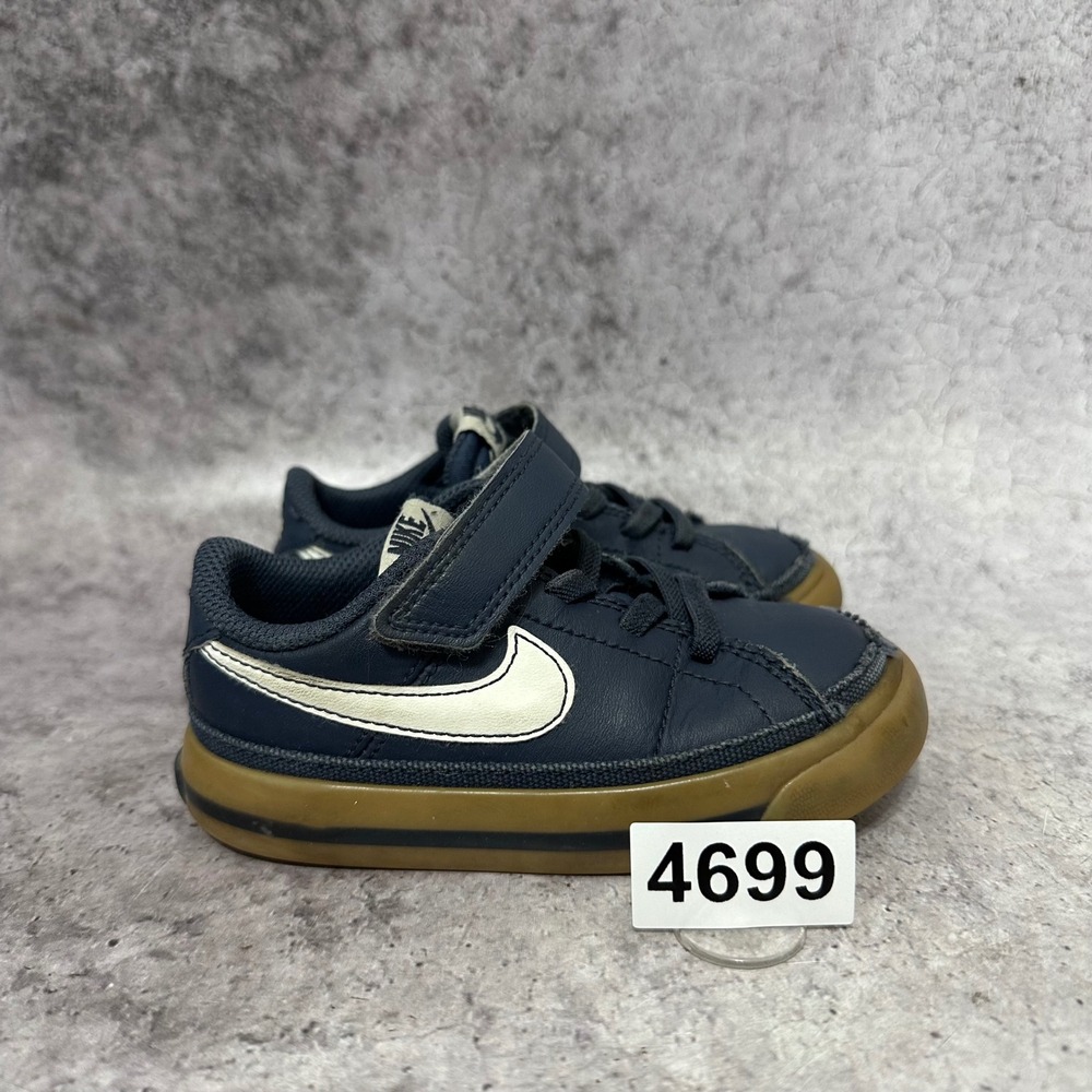 Nike Court Legacy Toddler Size 7C Navy Blue Gum Sole Sneakers DA5382-401